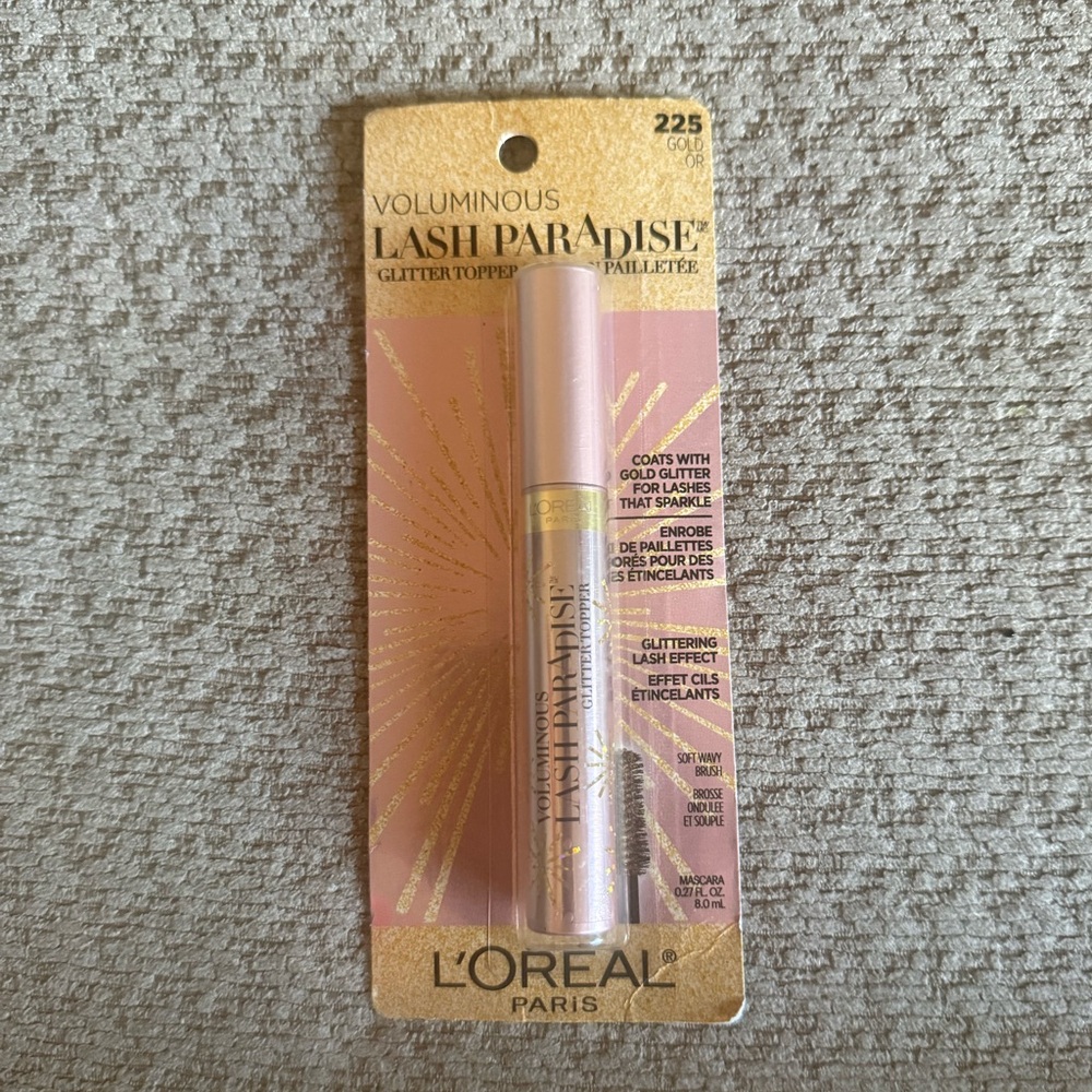 NWT LOREAL PARIS A Lash paradise glitter topper 225 gold color